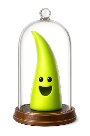 La Chose Verte protégée sous une cloche